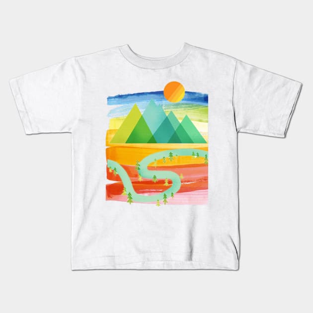 On the Rainbow Road Kids T-Shirt by nerdlkr